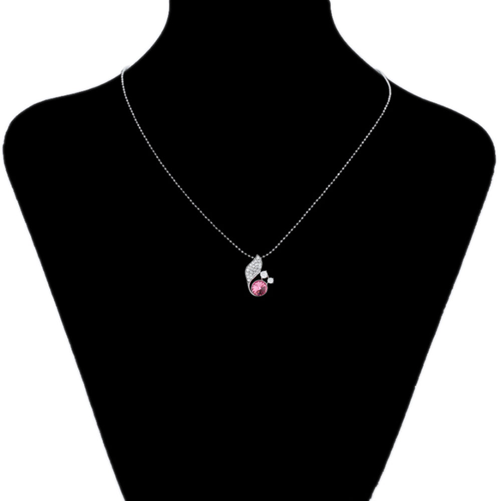 Colier din Aliaj Placat cu Aur cu Cristal Roz Emporia®
