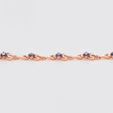 Brățară din Aliaj Placat cu Aur cu Cristal Violet Emporia®