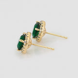 Cercei din Aliaj Placat cu Aur cu Cristal Verde Emporia® și Cristal Alb Emporia®