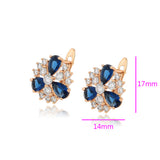 Cercei din Aliaj Placat cu Aur cu Cristal Albastru Emporia® și Cristal Alb Emporia®