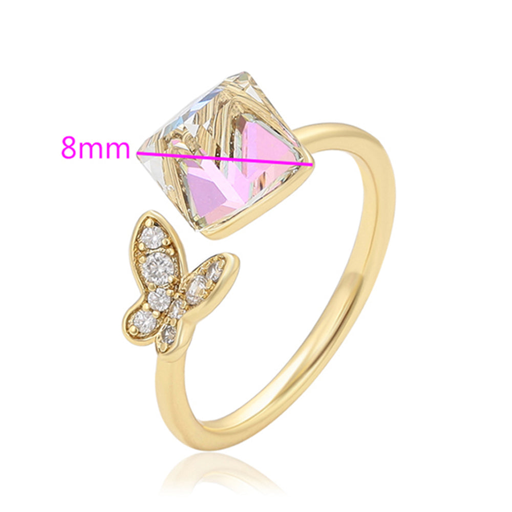 Inel din Aliaj Placat cu Aur cu Cristal Alb Emporia®