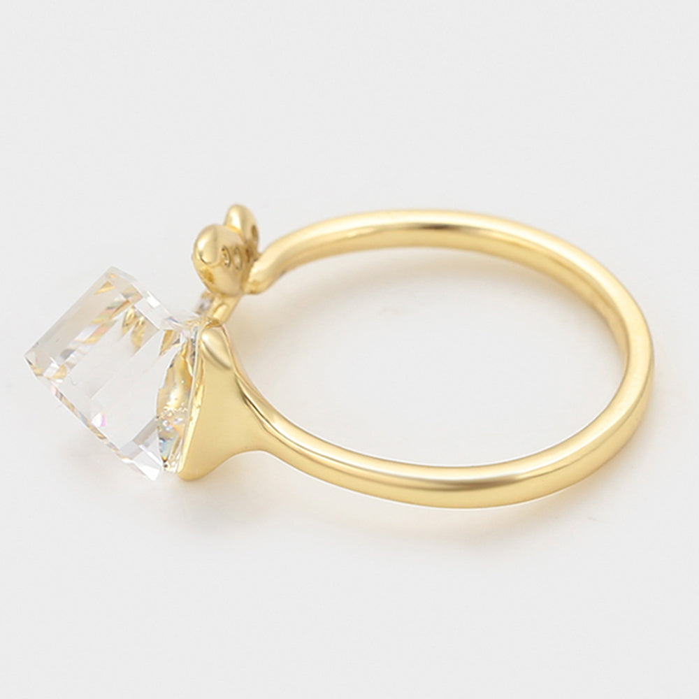 Inel din Aliaj Placat cu Aur cu Cristal Alb Emporia®