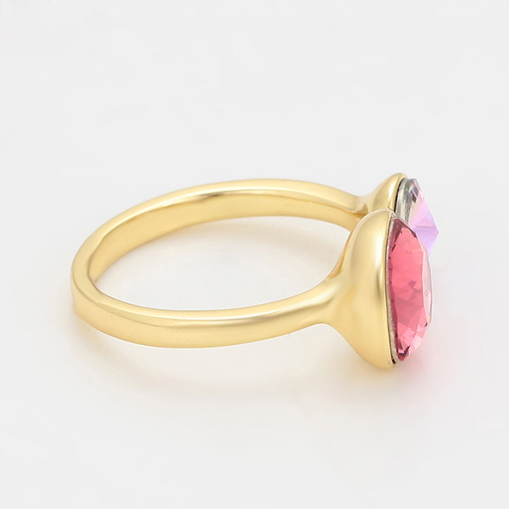 Inel din Aliaj Placat cu Aur cu Cristal Roz Emporia®