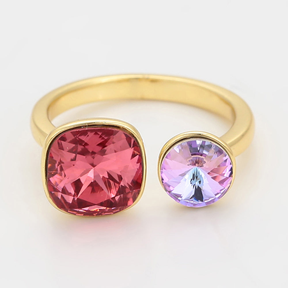 Inel din Aliaj Placat cu Aur cu Cristal Roz Emporia®