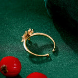 Inel din Aliaj Placat cu Aur cu Cristal Alb Emporia® și Email