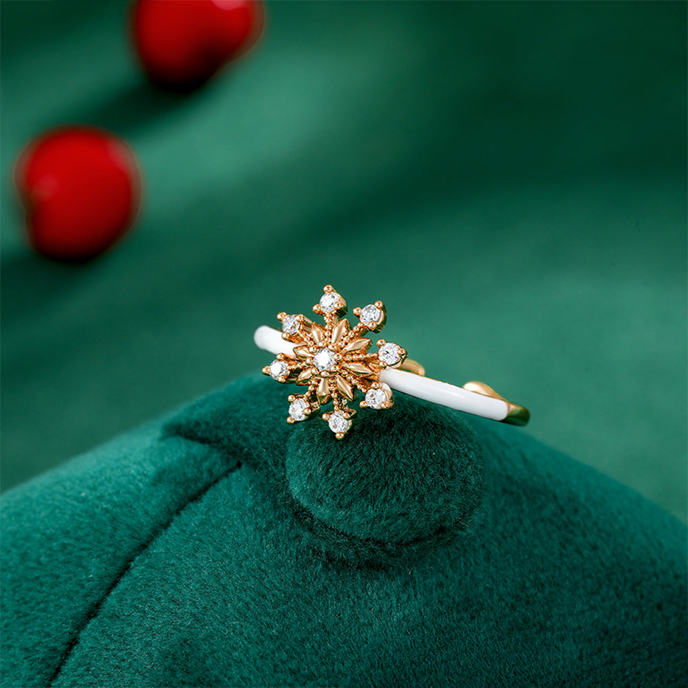 Inel din Aliaj Placat cu Aur cu Cristal Alb Emporia® și Email