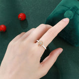 Inel din Aliaj Placat cu Aur cu Cristal Alb Emporia® și Email