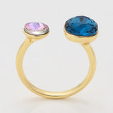 Inel din Aliaj Placat cu Aur cu Cristal Violet Emporia® și Cristal Albastru Emporia®