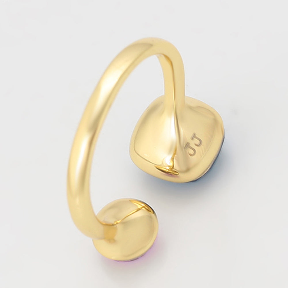 Inel din Aliaj Placat cu Aur cu Cristal Violet Emporia® și Cristal Albastru Emporia®