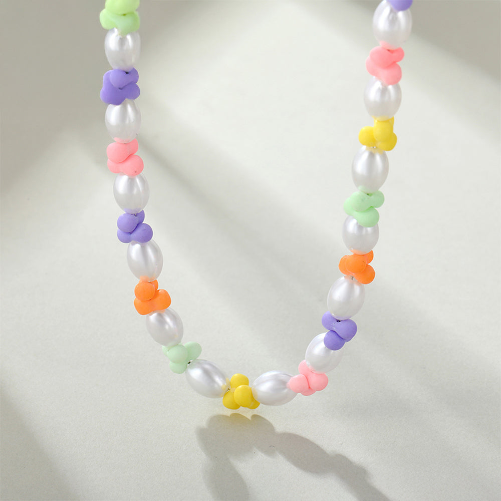 Colier din Aliaj Placat cu Aur cu Perlă de cristal