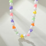 Colier din Aliaj Placat cu Aur cu Perlă de cristal