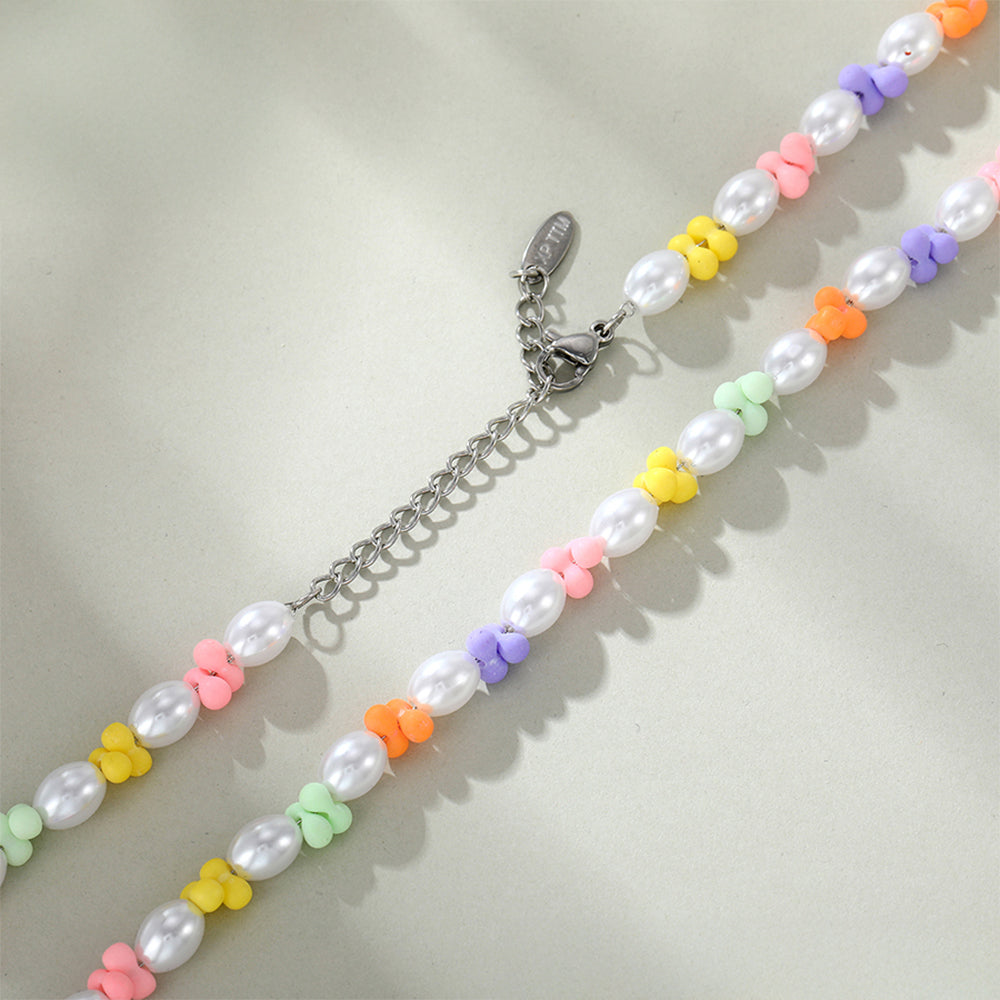 Colier din Aliaj Placat cu Aur cu Perlă de cristal