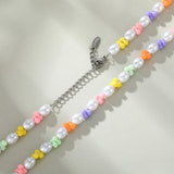 Colier din Aliaj Placat cu Aur cu Perlă de cristal