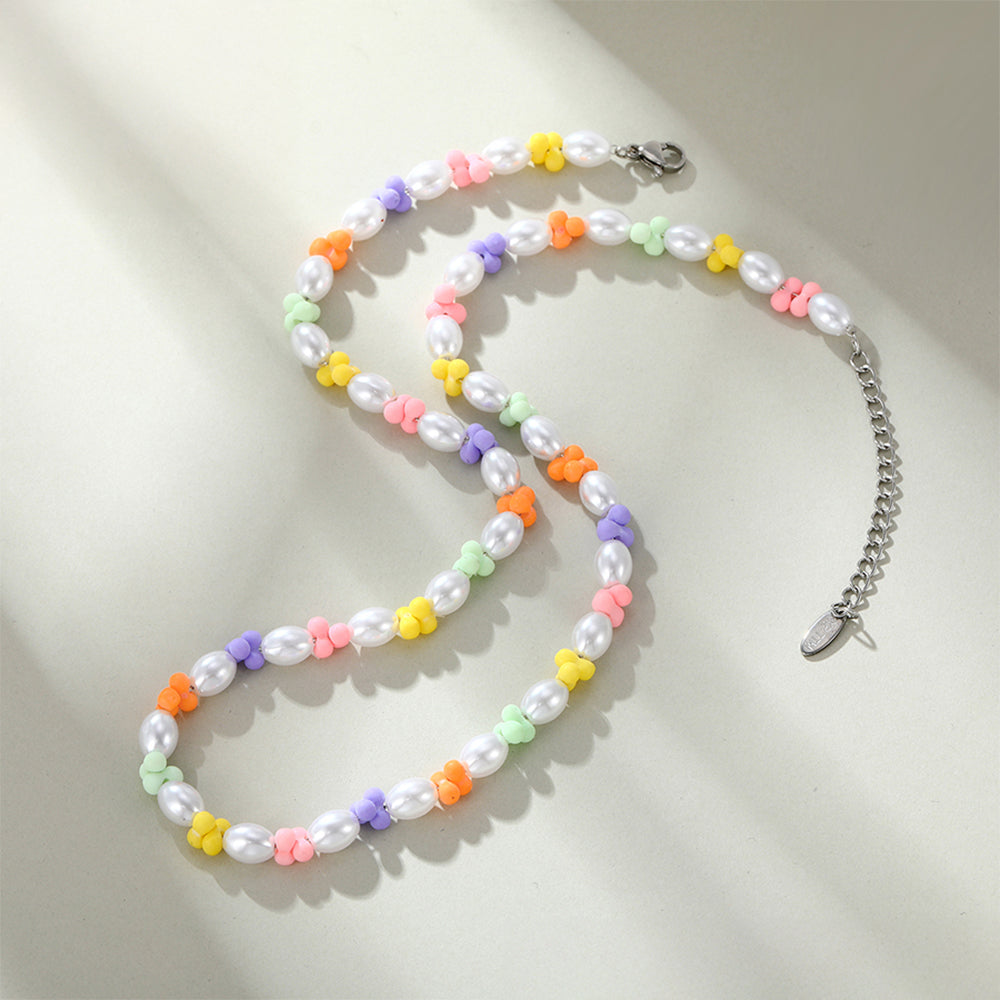 Colier din Aliaj Placat cu Aur cu Perlă de cristal