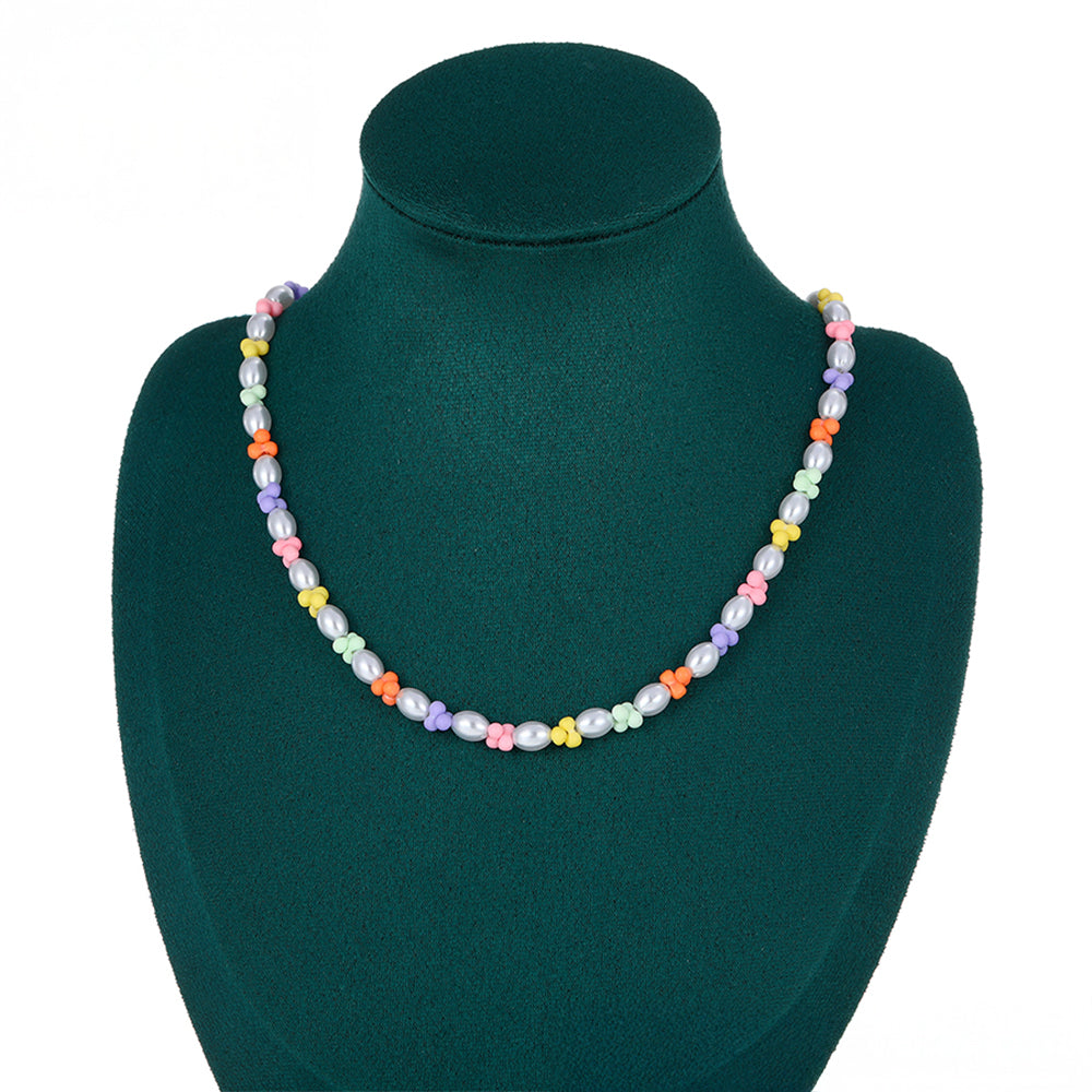 Colier din Aliaj Placat cu Aur cu Perlă de cristal