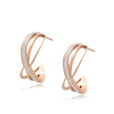 Cercei din Aliaj Placat cu Aur cu Cristal Alb Emporia®