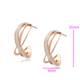 Cercei din Aliaj Placat cu Aur cu Cristal Alb Emporia®