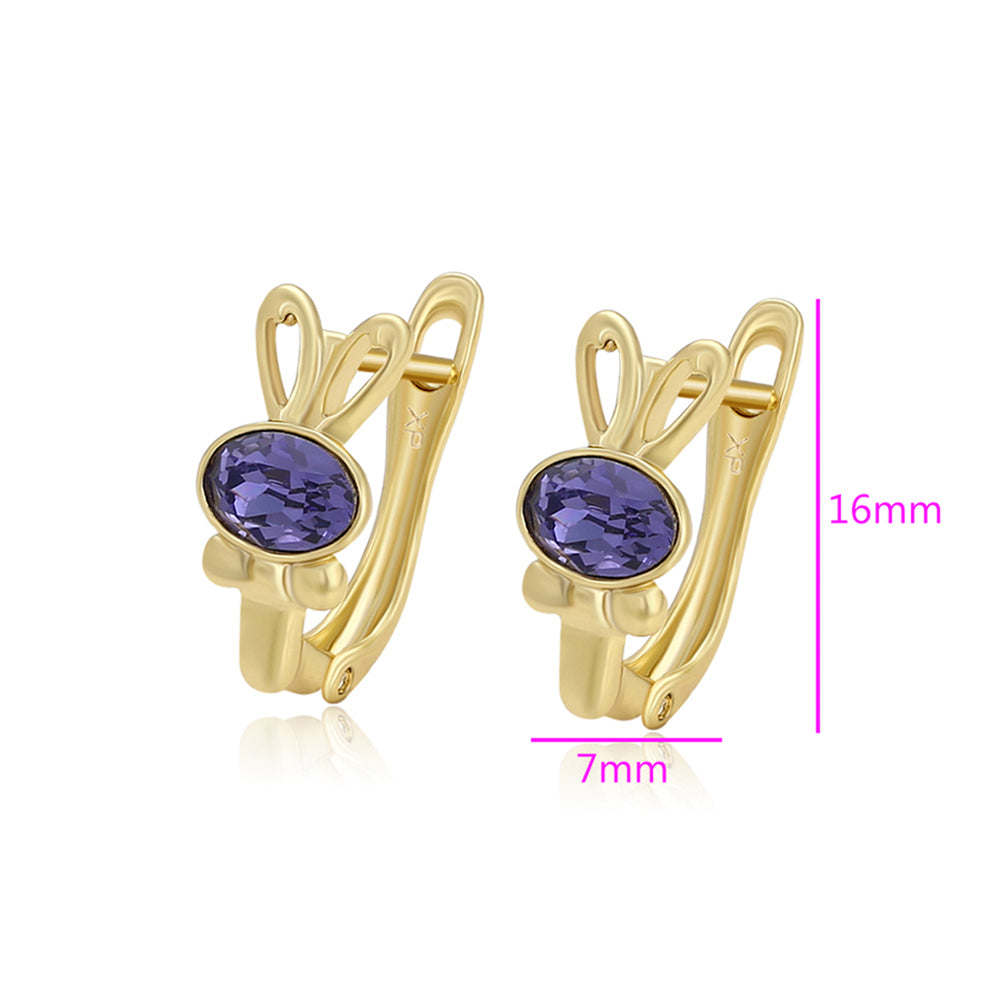 Cercei din Aliaj Placat cu Aur cu Cristal Violet Emporia®