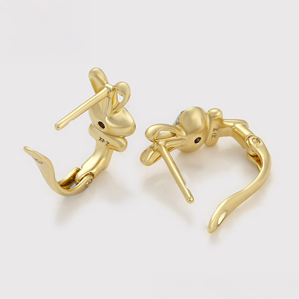 Cercei din Aliaj Placat cu Aur cu Cristal Violet Emporia®