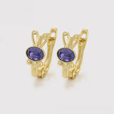 Cercei din Aliaj Placat cu Aur cu Cristal Violet Emporia®