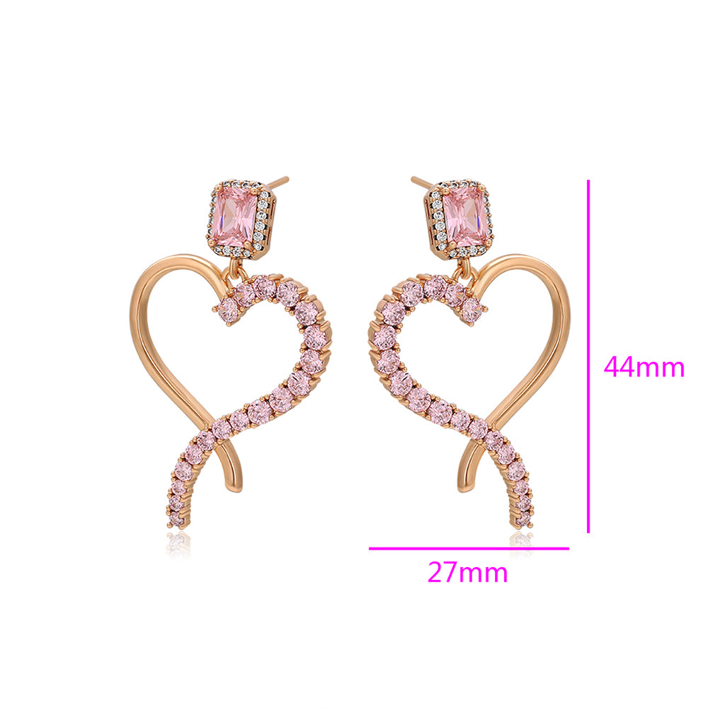 Cercei din Aliaj Placat cu Aur cu Cristal Roz Emporia®