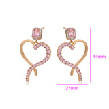 Cercei din Aliaj Placat cu Aur cu Cristal Roz Emporia®