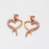 Cercei din Aliaj Placat cu Aur cu Cristal Roz Emporia®