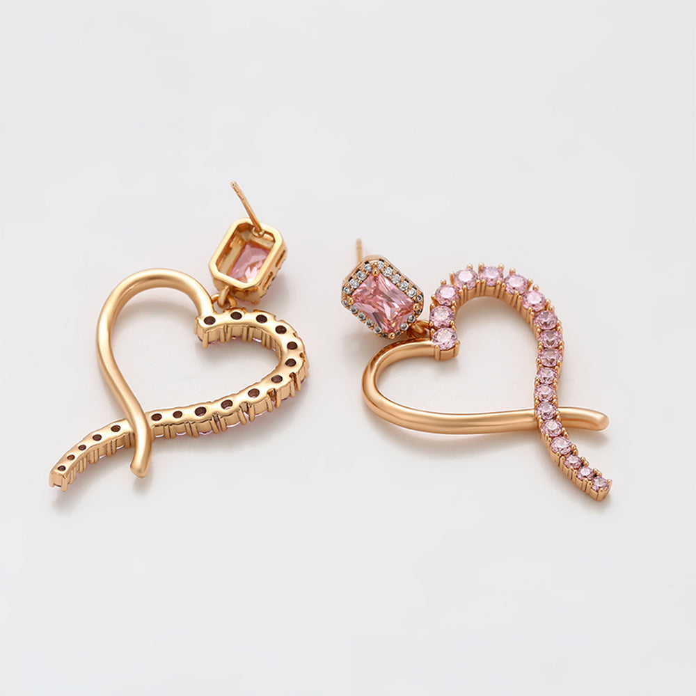 Cercei din Aliaj Placat cu Aur cu Cristal Roz Emporia®