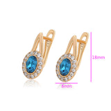 Cercei din Aliaj Placat cu Aur cu Cristal Albastru Emporia® și Cristal Alb Emporia®