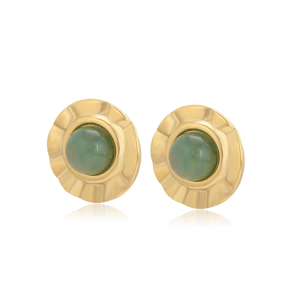 Cercei din Aliaj Placat cu Aur cu Cristal Verde Emporia®