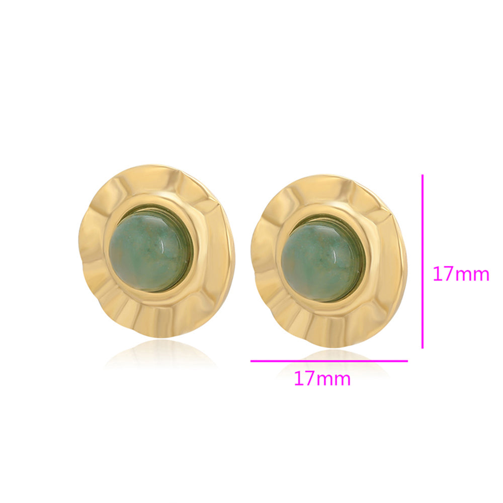 Cercei din Aliaj Placat cu Aur cu Cristal Verde Emporia®