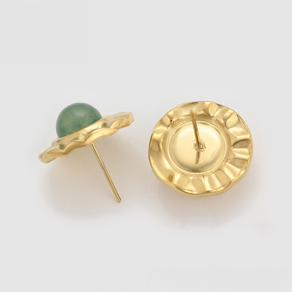 Cercei din Aliaj Placat cu Aur cu Cristal Verde Emporia®