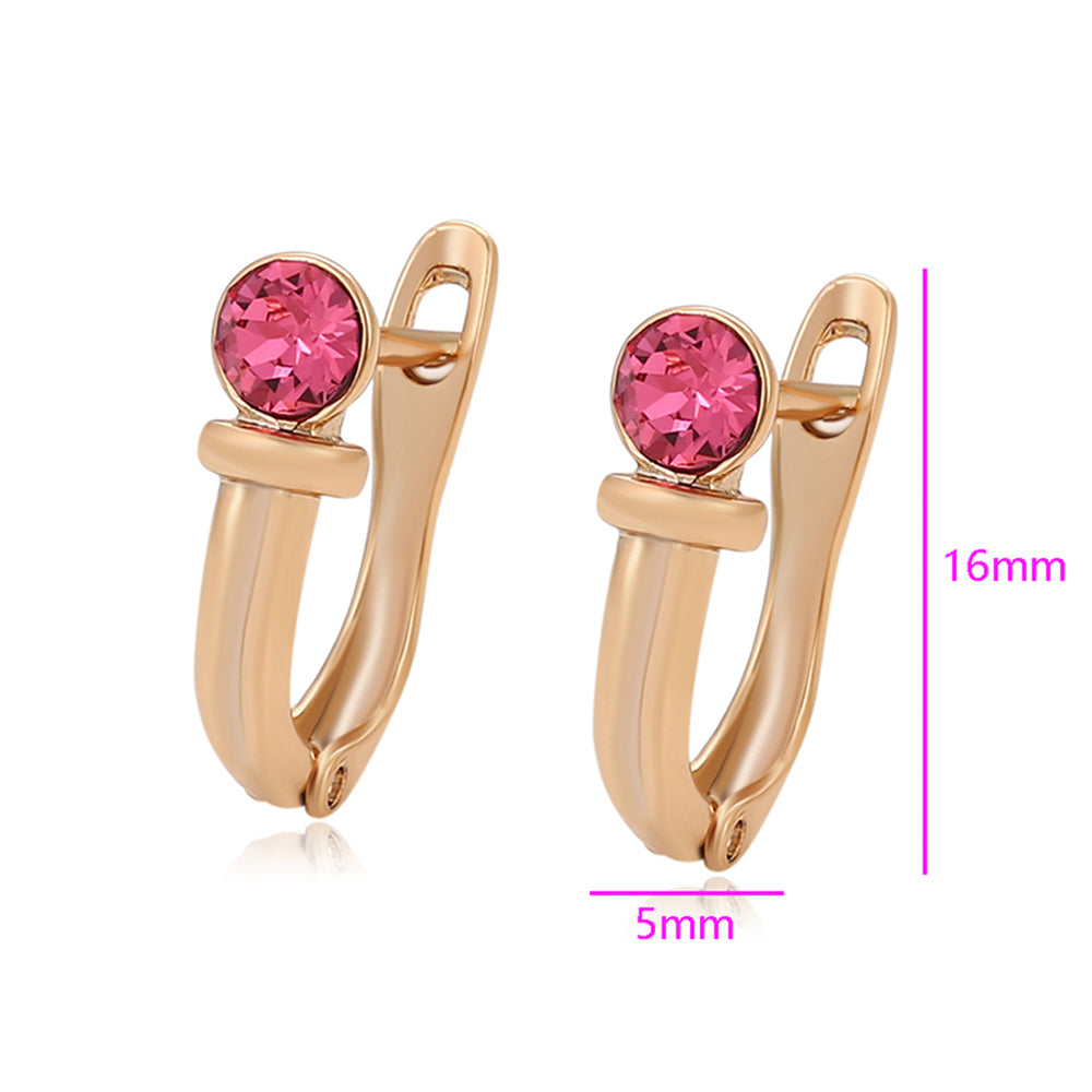 Cercei din Aliaj Placat cu Aur cu Cristal Roz Emporia®