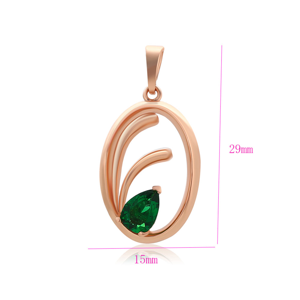 Pandantiv din Aliaj Placat cu Aur cu Cristal Verde Emporia®