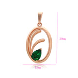 Pandantiv din Aliaj Placat cu Aur cu Cristal Verde Emporia®