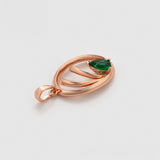 Pandantiv din Aliaj Placat cu Aur cu Cristal Verde Emporia®