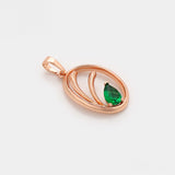 Pandantiv din Aliaj Placat cu Aur cu Cristal Verde Emporia®