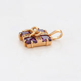 Pandantiv din Aliaj Placat cu Aur cu Cristal Violet Emporia®