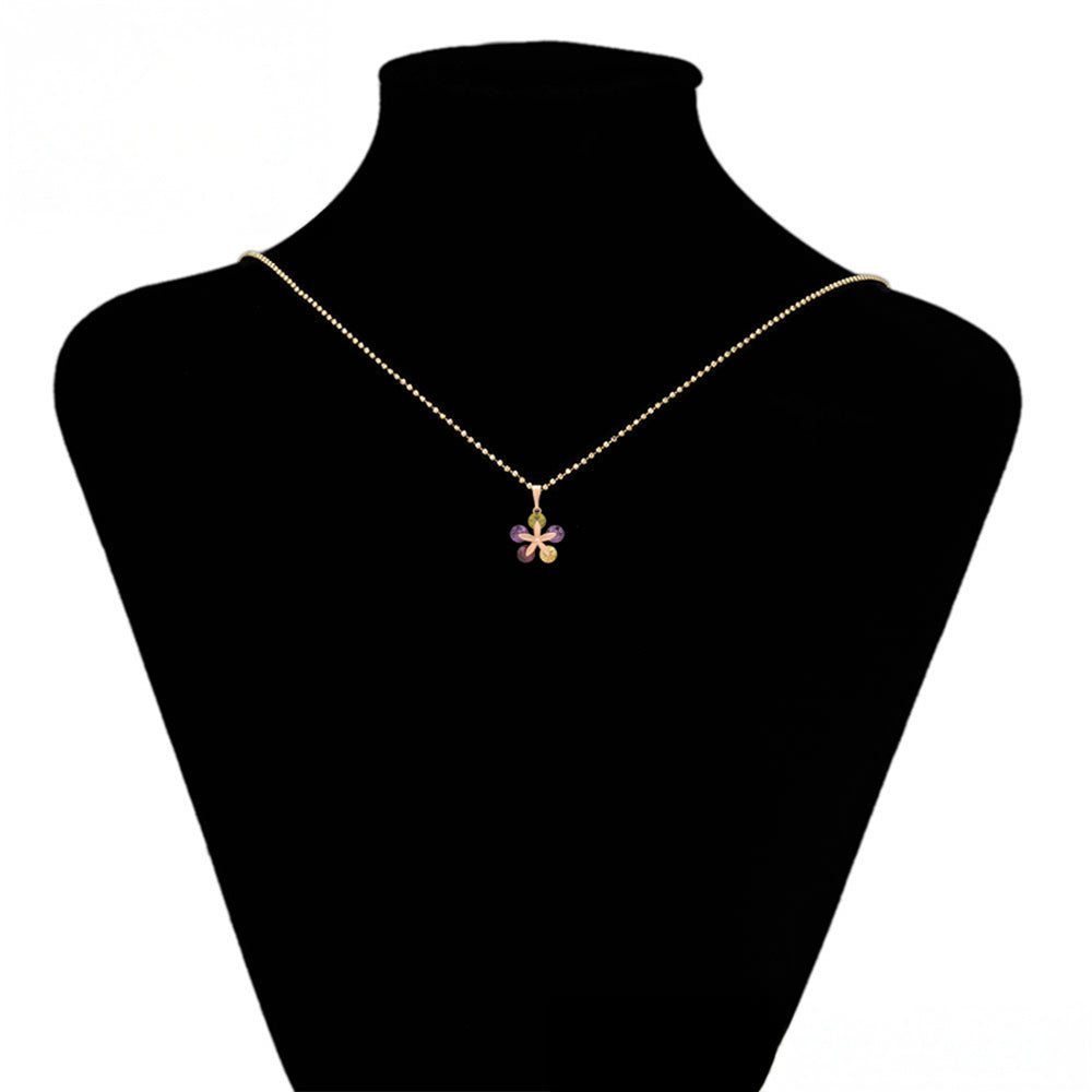 Pandantiv din Aliaj Placat cu Aur cu Cristal Verde Emporia® și Cristal Violet Emporia®
