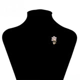 Broşă din Aliaj Placat cu Aur cu Cristal Roz Emporia® și Cristal Alb Emporia®