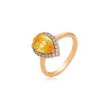 Inel din Aliaj Placat cu Aur cu Cristal Galben Emporia® și Cristal Alb Emporia®