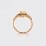 Inel din Aliaj Placat cu Aur cu Cristal Galben Emporia® și Cristal Alb Emporia®