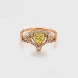 Inel din Aliaj Placat cu Aur cu Cristal Galben Emporia® și Cristal Alb Emporia®