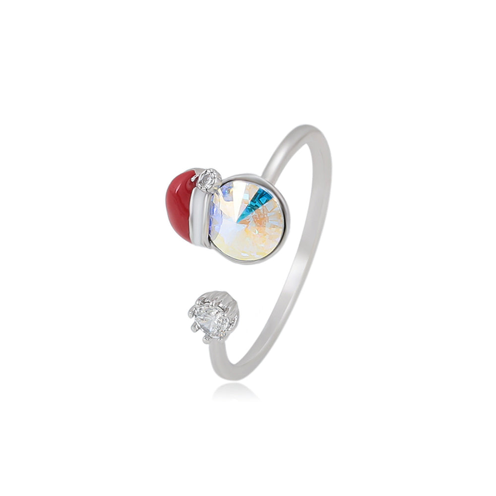 Inel din Aliaj Placat cu Aur cu Cristal Roșu Emporia® și Cristal Alb Emporia®
