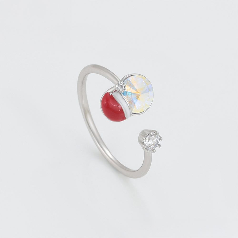 Inel din Aliaj Placat cu Aur cu Cristal Roșu Emporia® și Cristal Alb Emporia®