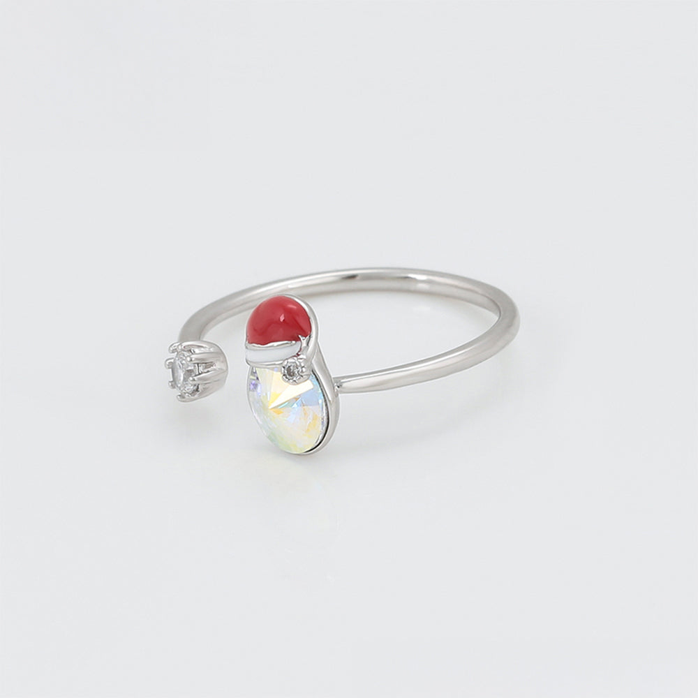 Inel din Aliaj Placat cu Aur cu Cristal Roșu Emporia® și Cristal Alb Emporia®