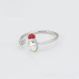 Inel din Aliaj Placat cu Aur cu Cristal Roșu Emporia® și Cristal Alb Emporia®