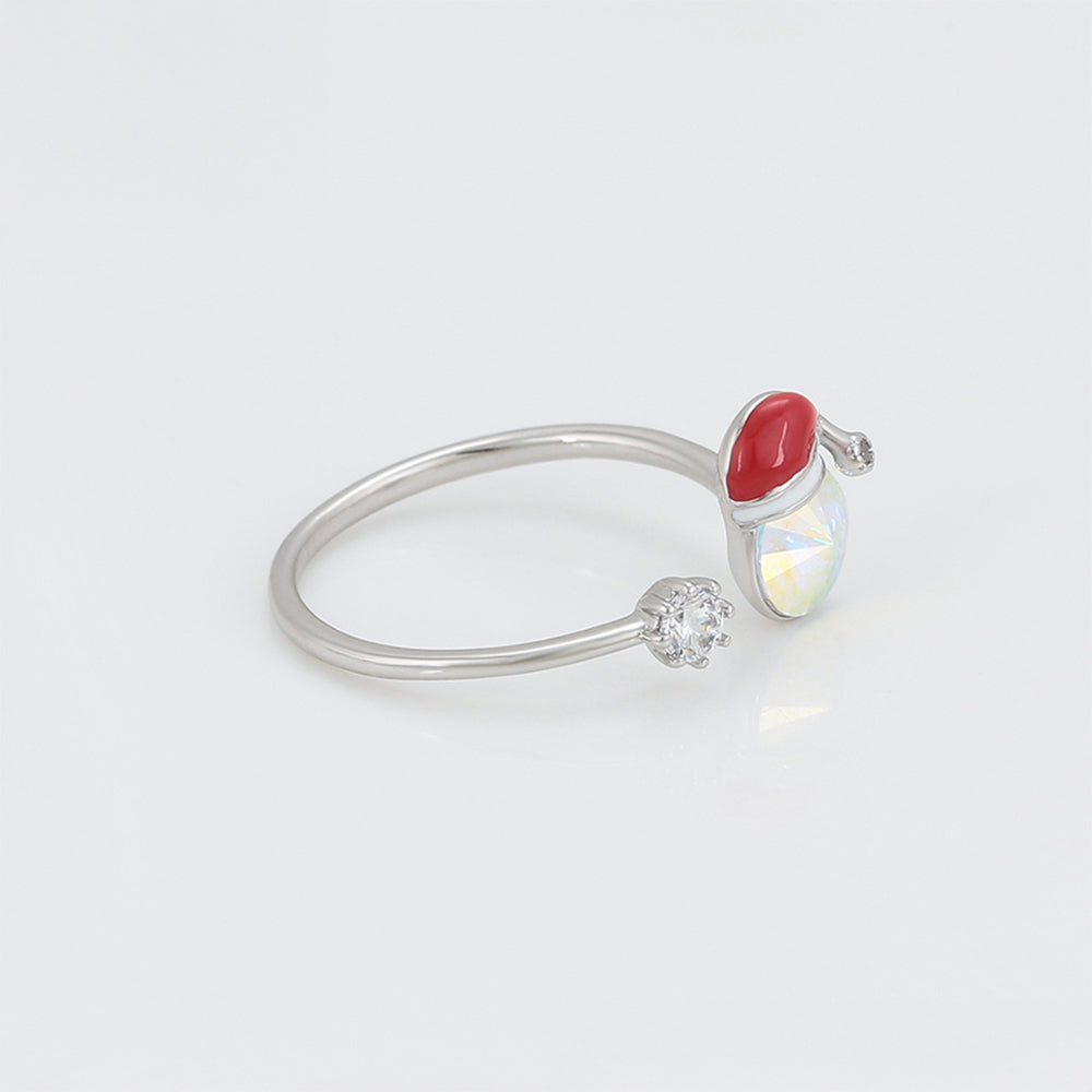 Inel din Aliaj Placat cu Aur cu Cristal Roșu Emporia® și Cristal Alb Emporia®