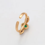 Inel din Aliaj Placat cu Aur cu Cristal Violet Emporia® și Cristal Verde Emporia®