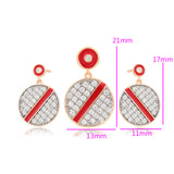 Set din Aliaj Placat cu Aur cu Cristal Roșu Emporia® și Cristal Alb Emporia® ( Cercei+Pandantiv )